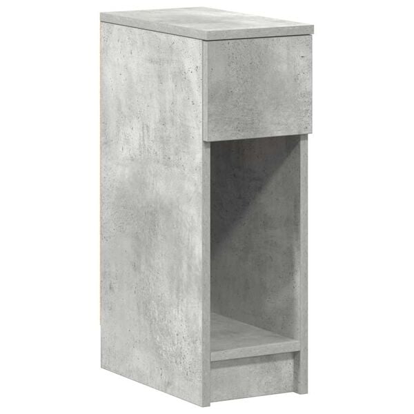 vidaXL Bedside Cabinet with Drawer Concrete Grey 20x36x60 cm