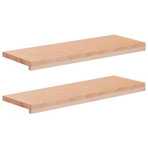 vidaXL Stair Treads 2 pcs 70 x 25 x 2 cm Natural Solid Beech Wood