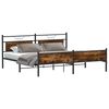 vidaXL Metal Bed Frame without Mattress Smoked Oak 193x201 cm