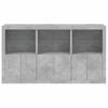 vidaXL Sideboard with LED Lights Concrete Grey 181.5x37x100 cm
