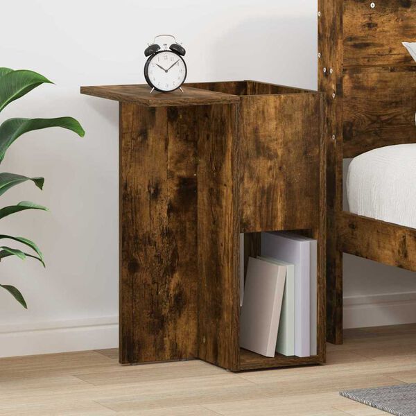 vidaXL End Table Smoked Oak 35 x 40 x 55 cm Engineered Wood