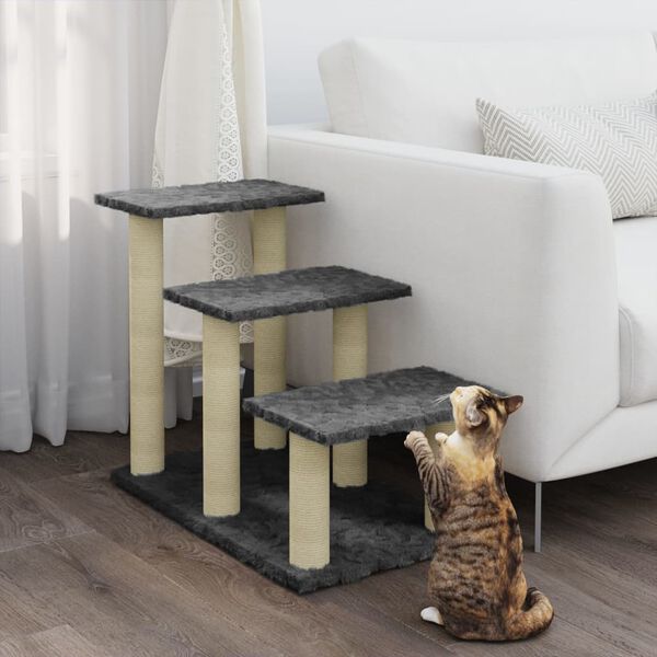 vidaXL Cat Tree with Sisal Scratching Posts Dark Grey 50.5 cm