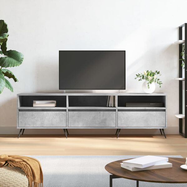 vidaXL TV Cabinet Concrete Grey 150x30x44.5 cm Engineered Wood