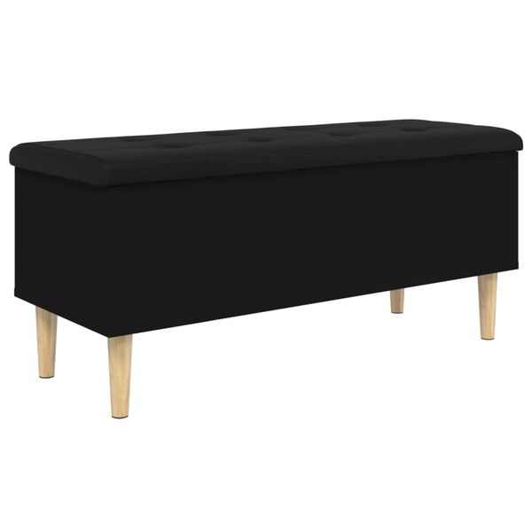vidaXL Storage Bench Black 102x42x46 cm Engineered Wood
