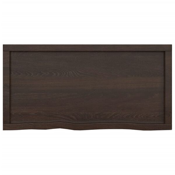 vidaXL Bathroom Countertop Dark Brown 100x50x(2-6) cm Treated Solid Wood