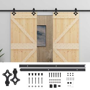 vidaXL Sliding Door 2 pcs 100 x 210 cm Solid Pine Wood
