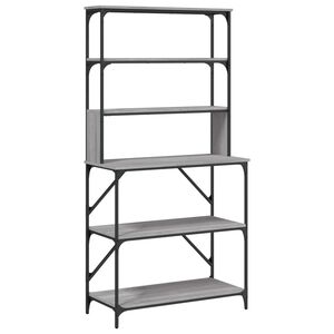 vidaXL Baker's Rack 6-Tier Grey Sonoma 90x40x180 cm Engineered Wood