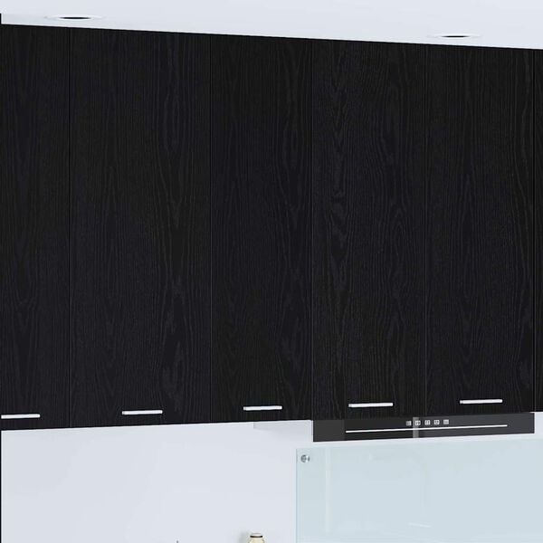 vidaXL Hanging Cabinet Black Oak 30 x 31 x 100 cm Engineered Wood