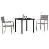 vidaXL Garden Dining Set with Cushion 3 pcs Grey Poly Rattan