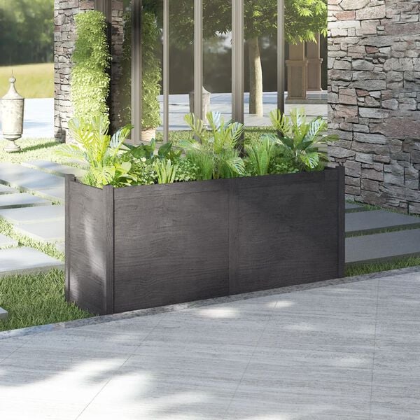 vidaXL Garden Planter Grey 150x50x70 cm Solid Pinewood