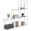 vidaXL Tubular Shelf with Storage White 129 x 27 x 132 cm Aluminium
