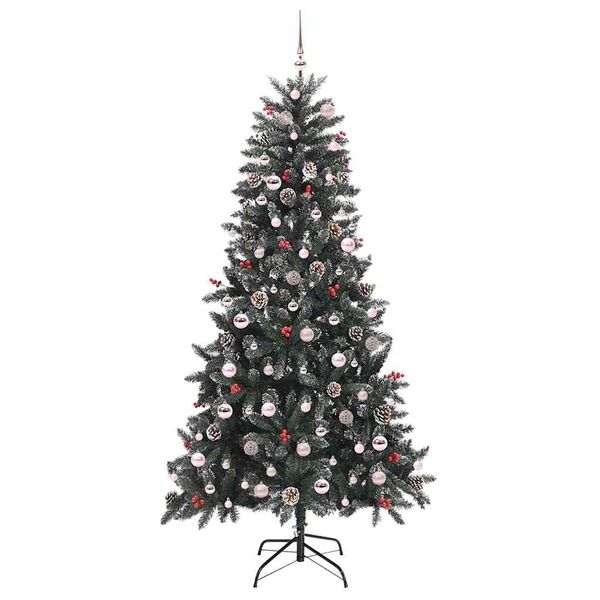 vidaXL Artificial Christmas Tree with 300 LEDs with Stand Green 210 cm