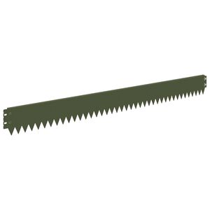 vidaXL Lawn Edging 50 pcs 103 x 10 cm Steel Olive Green