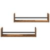 vidaXL Wall Shelf 2 pcs Old wood 60 x 16 x 14 cm Engineered Wood