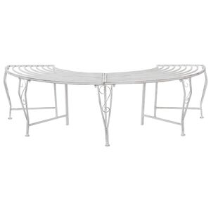 vidaXL Tree Bench 4 -Seater 160 x 80 x 44 cm steel Antique White