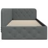 vidaXL Corner Bed Frame with Headboard Dark Grey 90 x 190 cm Fabric