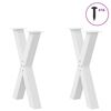 vidaXL Dining Table Legs X-Shaped 2 pcs White 50x(72-73) cm Steel
