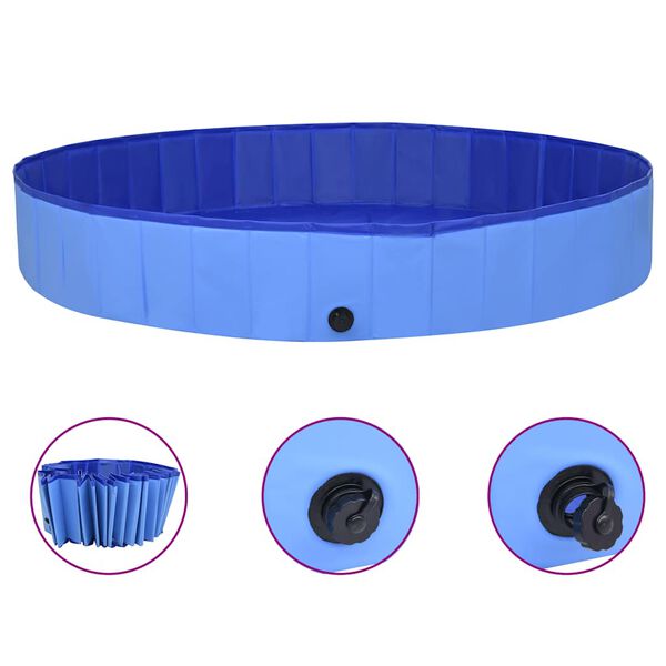vidaXL Foldable Dog Swimming Pool Blue 300x40 cm PVC