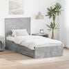 vidaXL Bed Frame with Drawer Concrete Grey 90 x 190 cm Engineered Wood