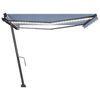 vidaXL Manual Retractable Awning with LED 450x300 cm Blue and White