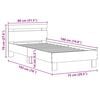 vidaXL Bed Frame with LED Black Oak 75 x 190 cm Engineered Wood