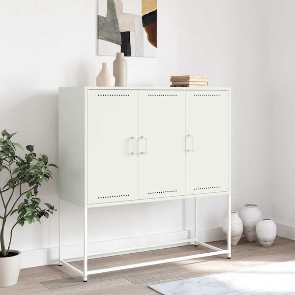 vidaXL Highboard White 100.5x39x107 cm Steel