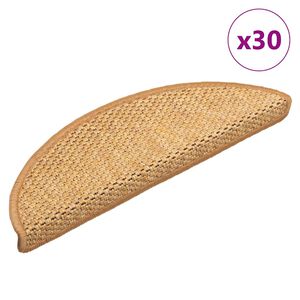 vidaXL Stair Mats Self-adhesive Sisal-Look 30 pcs 56x17x3 cm Sisal