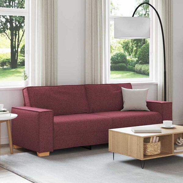 vidaXL Sofa Wine Red 220 x 78 x 84 cm Fabric