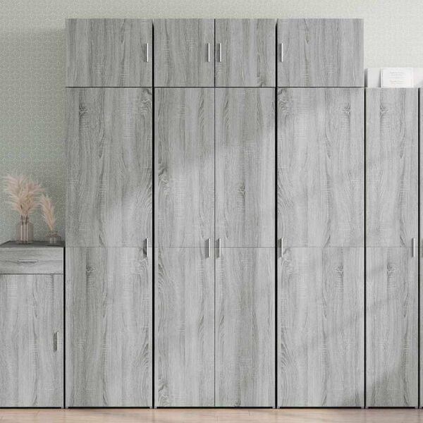 vidaXL Storage Cabinet Grey Sonoma 70x42.5x225 cm Engineered Wood