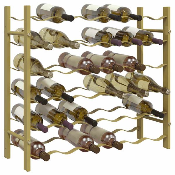 vidaXL Wine Rack for 36 Bottles Gold Metal