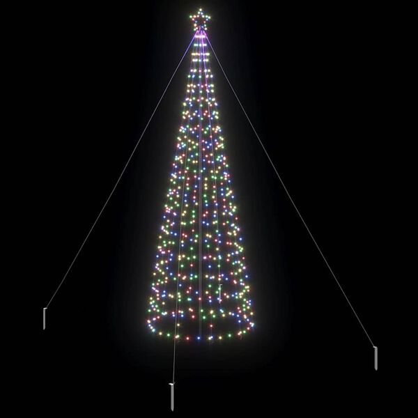 vidaXL LED Christmas Tree with Ground Spikes Multicolour 400 cm Iron