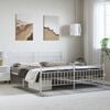 vidaXL Metal Bed Frame without Mattress with Footboard White 183x213cm