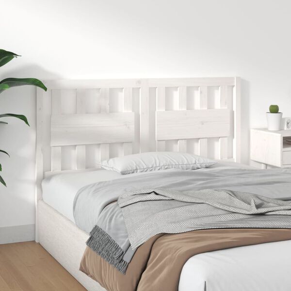 vidaXL Bed Headboard White 145.5x4x100 cm Solid Wood Pine
