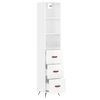 vidaXL Highboard High Gloss White 34.5x34x180 cm Engineered Wood