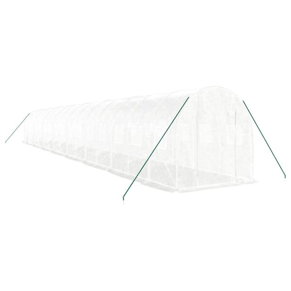 vidaXL Greenhouse with Steel Frame White 32 m&sup2; 16x2x2 m