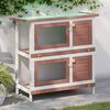vidaXL Outdoor Rabbit Hutch 4 Doors Red Wood