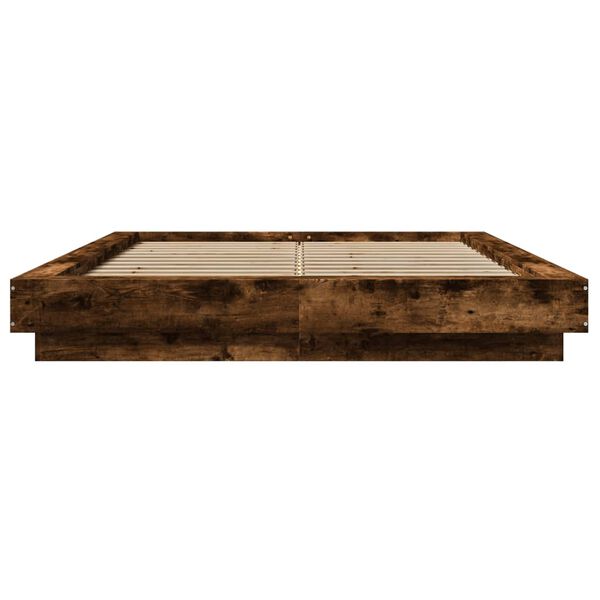 vidaXL Bed Frame without Mattress Smoked Oak 140x200 cm