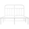 vidaXL Metal Bed Frame without Mattress with Headboard White 120x190cm