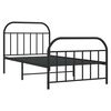 vidaXL Metal Bed Frame without Mattress with Footboard Black 100x190cm