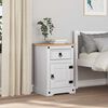 vidaXL Bedside Table with Drawer White 45 x 35 x 64 cm Solid Pine Wood