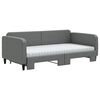 vidaXL Daybed with Trundle and Mattresses Dark Grey 90x190 cm Fabric