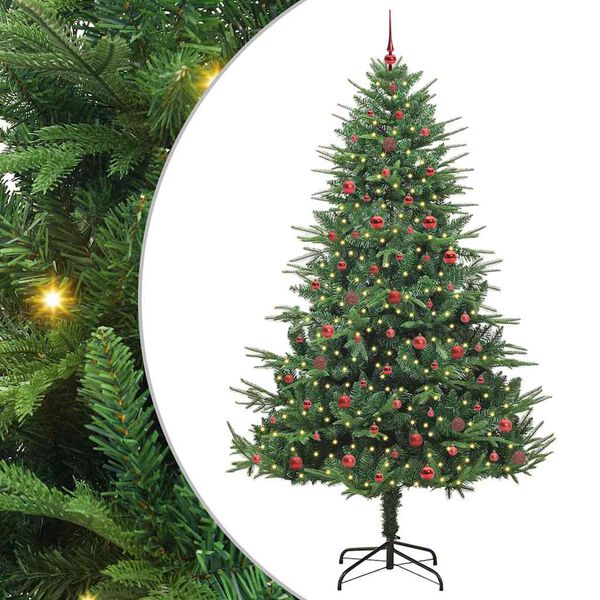 vidaXL Artificial Pre-lit Christmas Tree with Ball Set Green 240 cm