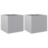 vidaXL Planters 2 pcs Silver 32x30x29 cm Galvanised Steel