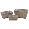 vidaXL Raised Bed 3 pcs Wicker with PE Lining