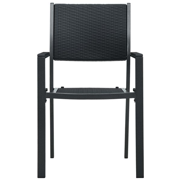 vidaXL Garden Chairs 2 pcs Black Plastic Rattan Look