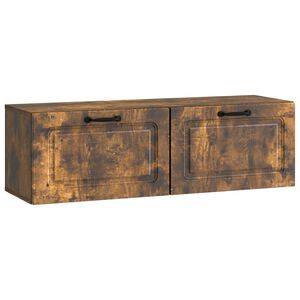 vidaXL Wall-Mounted TV Cabinet Wall-mounted Smoked Oak 98 x 31 x 30 cm