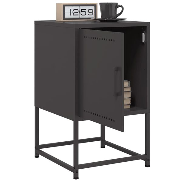 vidaXL Bedside Cabinets 2 pcs Black 36x39x60.5 cm Steel