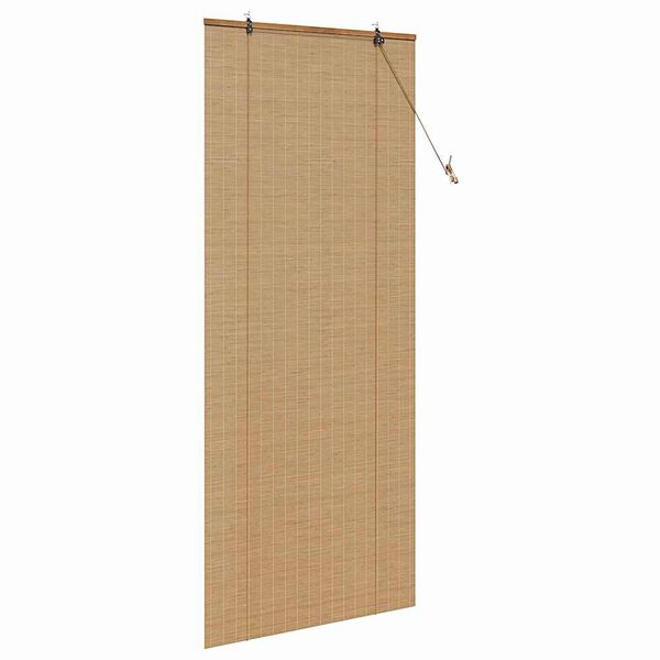 vidaXL Roller Blind with Curtains Manual Brown 90 x 220 cm Bamboo