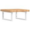 vidaXL Basin Shelf | Light brown and white | Solid oak and steel | Medium