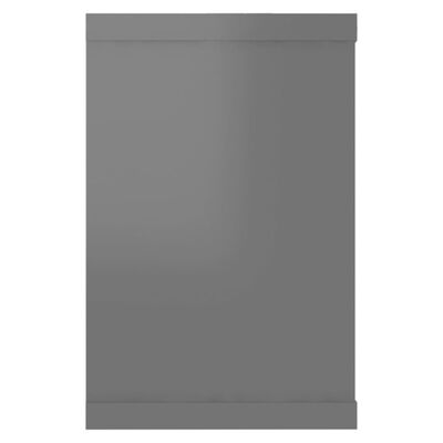 vidaXL Wall Cube Shelf 2 pcs High Gloss Grey 60x15x23 cm Engineered Wood